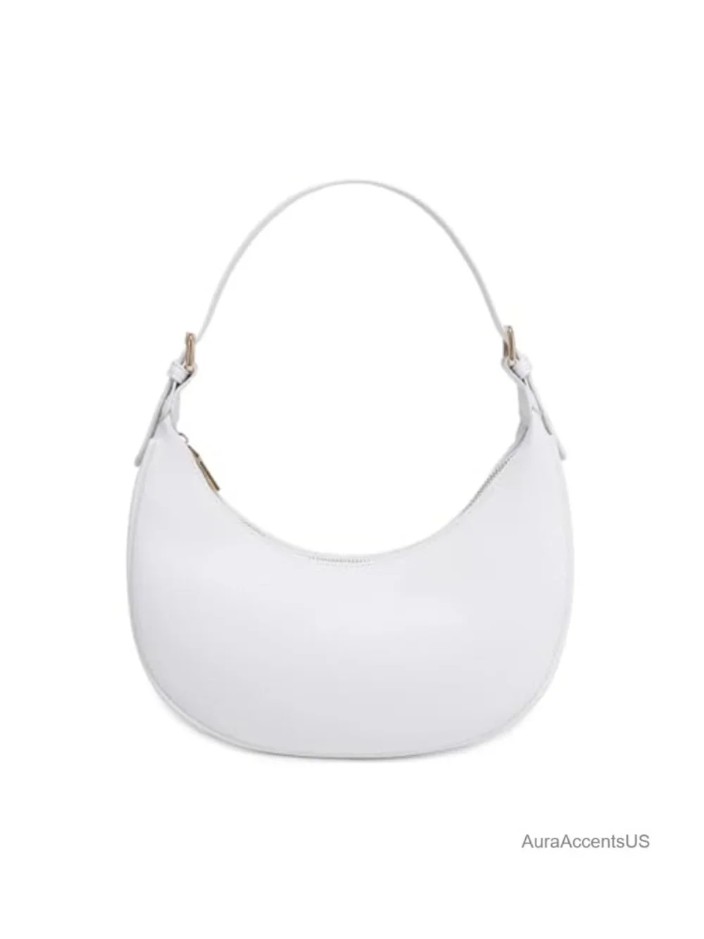 Small Faux Leather Hobo Crossbody Shoulder Bag with Zipper